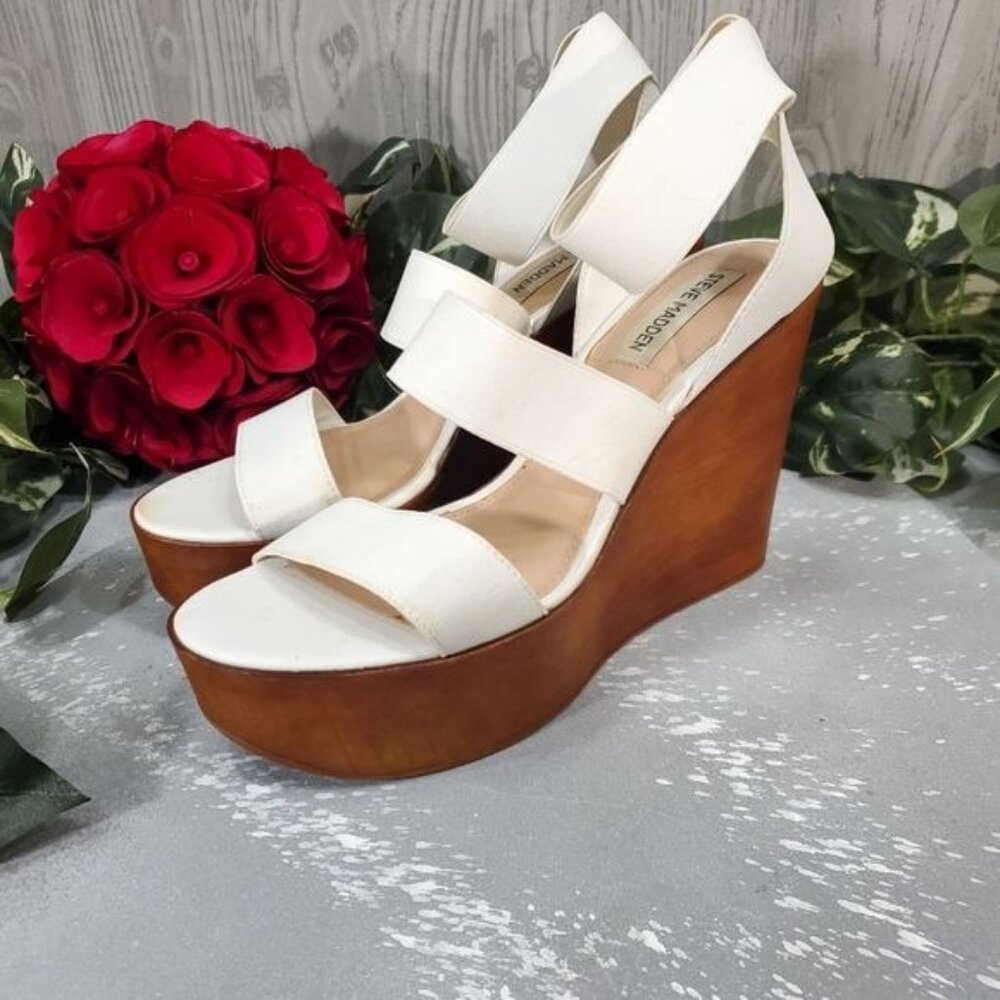 Steve Madden White Blondy Platform Wedge Sandal - image 8